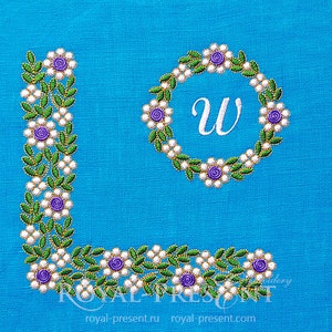 Floral Emerald Machine Embroidery Designs Set