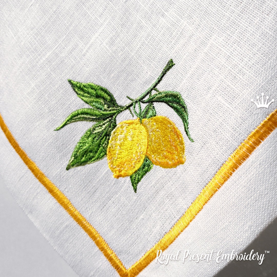 Machine Embroidery Design Lemon Branch 2 sizes Etsy
