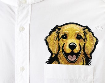Motif de broderie machine chiot Golden Retriever - 4 tailles
