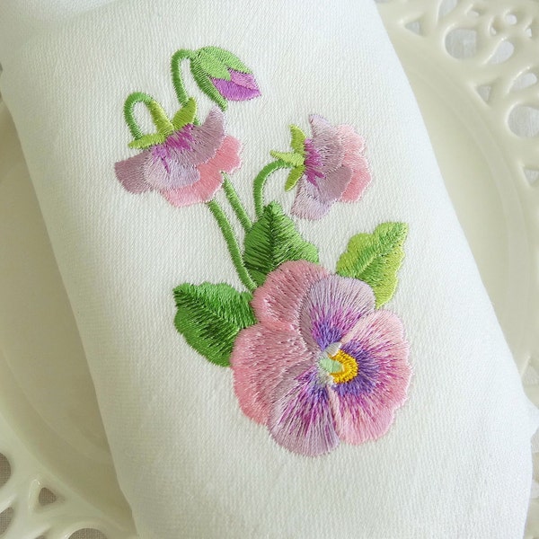 Machine Embroidery Design Pansies flowers