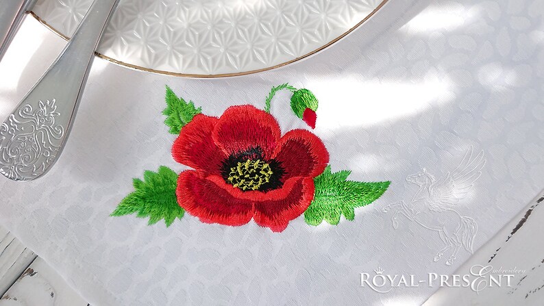 Poppy Machine Embroidery Design - Etsy