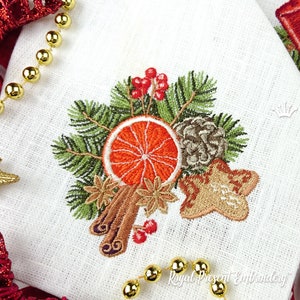 ミシン刺繍デザインのクリスマス装飾 - 2 サイズ