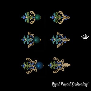 Modern Buttonholes Set of Machine Embroidery Designs - 2 sizes