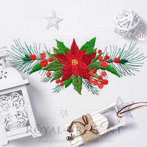 Poinsettia Border Machine Embroidery Design