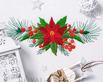 Poinsettia Border Machine Embroidery Design