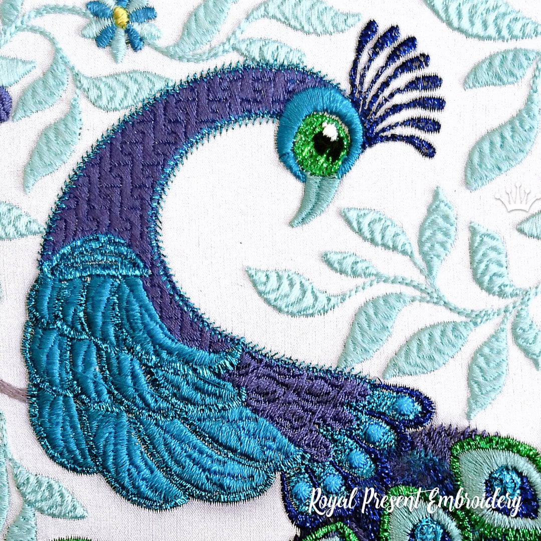 Machine Embroidery Design Royal Peacock Etsy