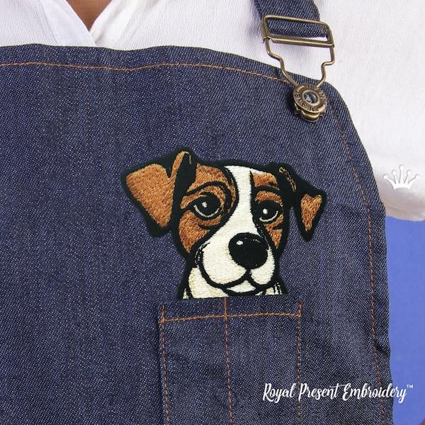 Portrait Jack Russell Terrier Maschinenstickerei Design - 3 Größen