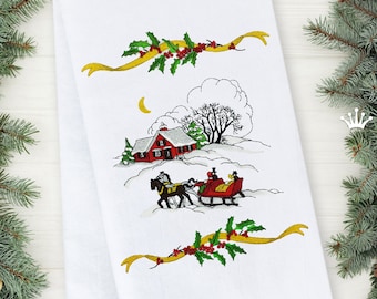 Christmas Scene Machine Embroidery Designs - 4 sizes