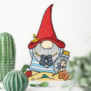 Design de bordado à máquina Sailor Gnome - 4 tamanhos