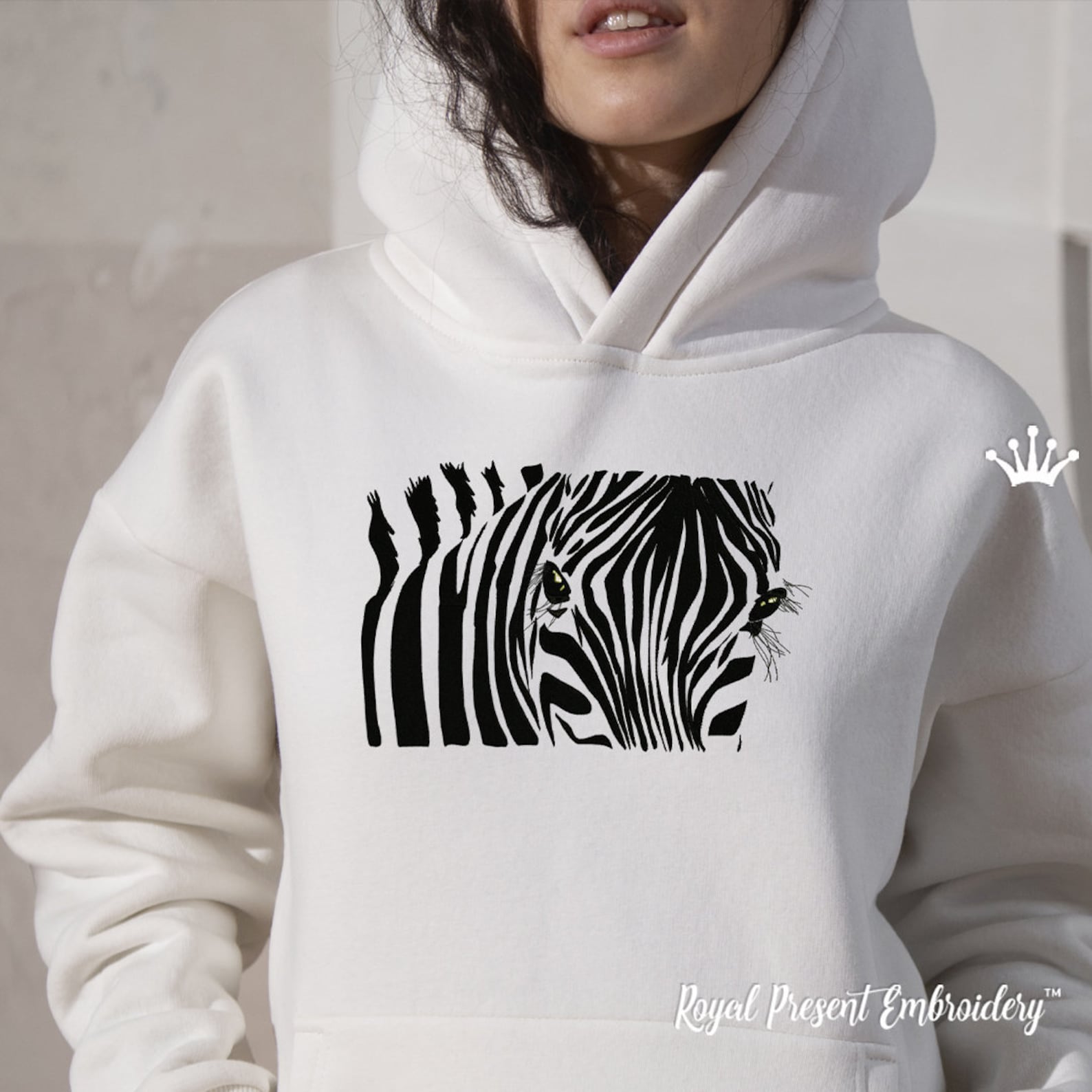 Single Color Zebra Head Machine Embroidery Design - 3 Sizes - Etsy