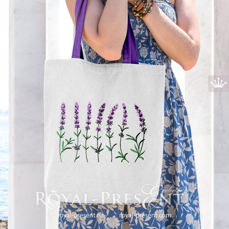 Lavender border Machine Embroidery Design 6 sizes | Etsy