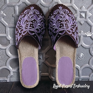Machine Embroidery Design for Elegant Espadrilles - 5 sizes