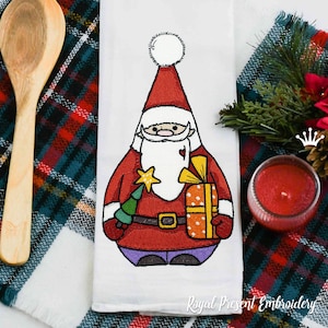 Santa Claus with gift Machine Embroidery Design - 4 sizes