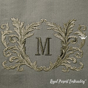 Barock Blanko Monogramm Maschinenstickerei Design - 6 Größen