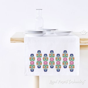 Polnische floral vertikale Grenze Maschine Stickerei Design