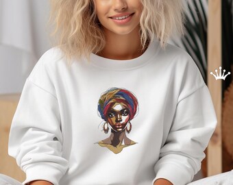 Beautiful African girl machine embroidery designs - 4 sizes