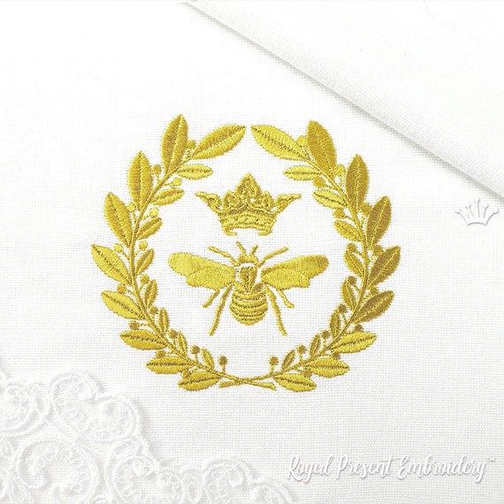 ミシン刺繍デザイン Royal Bee |ナポレオン蜂 - 2 サイズ - Etsy 日本