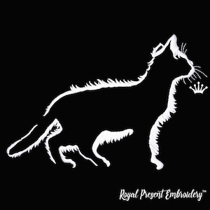 Cat in contrast Machine Embroidery Design - 4 sizes