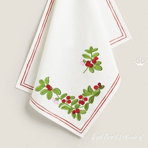 Lingonberry Botanical Machine Embroidery Designs - 3 sizes