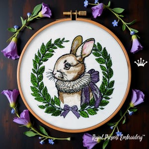 Aristocratic Rabbit of the 16th Century machine embroidery design - 4 sizes