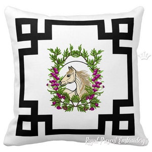 Horse in flowers Machine Embroidery Design - 4 sizes