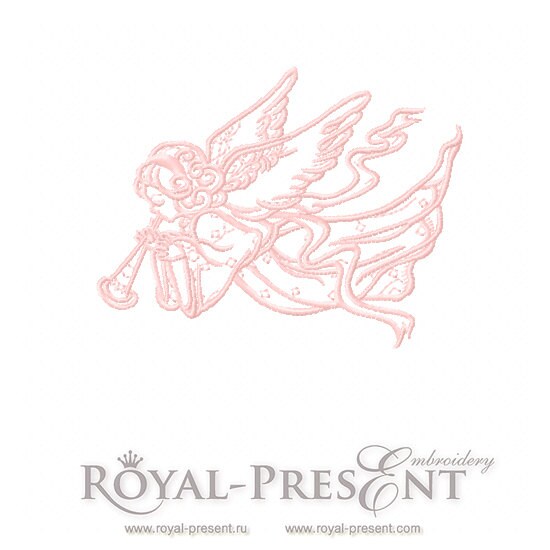Machine embroidery design angel blowing trumpet ii 3 sizes  etsy Machine embroidery design angel blowing trumpet ii 3 sizes  etsy