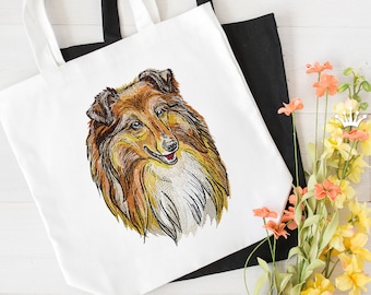 Collie Machine Embroidery Design - 5 Sizes