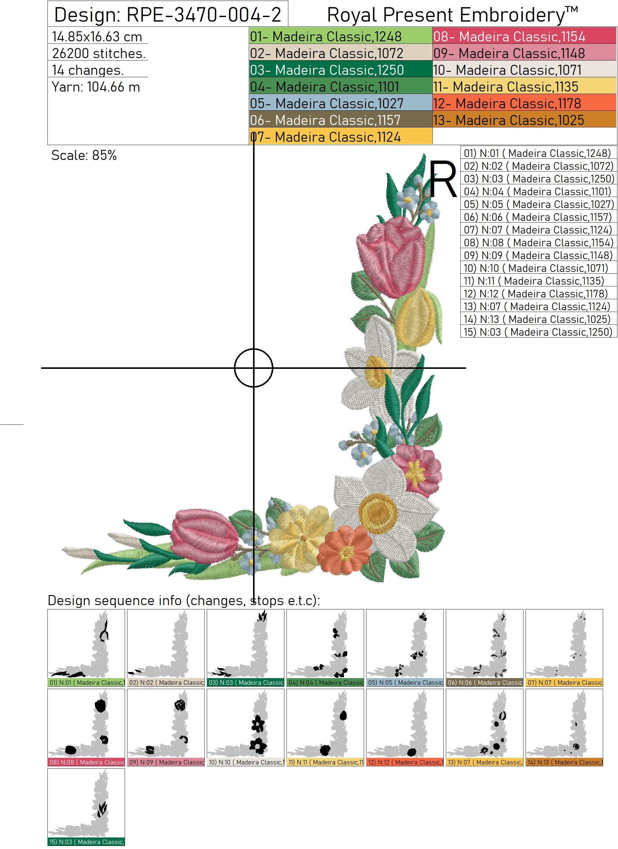 Spring Floral Corner Machine Embroidery Design - 4 Sizes - Etsy