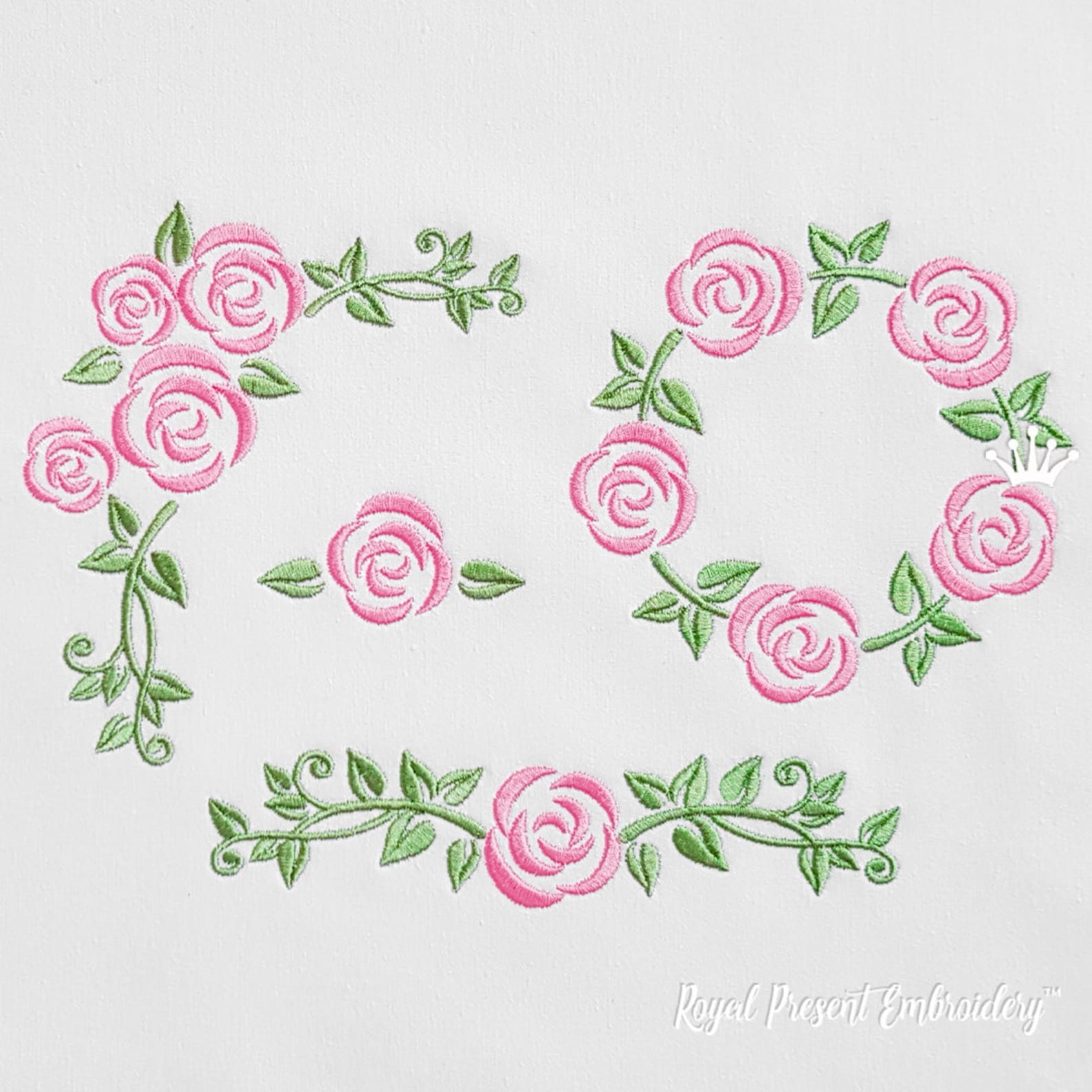 Personalized Roses Machine Roses Machine Embroidery Designs Set - 4 in 1 - Etsy