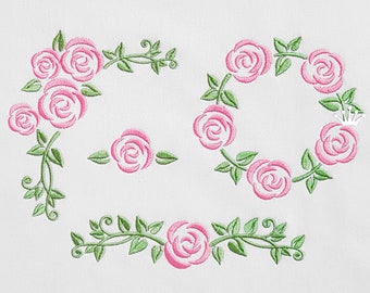 Roses Machine Embroidery Designs Set - 4 in 1