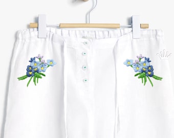 Blue Forget-me-nots Machine Embroidery Design