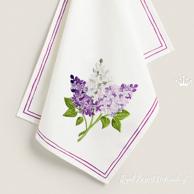 Lilac Machine Embroidery Design - 2 Sizes - Etsy