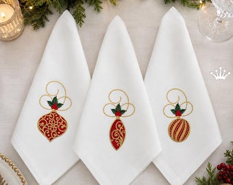 Mini adornos navideños con diseño de acebo para bordado a máquina, archivos digitales para decoración de árboles navideños, motivos festivos para toallas como regalos de Navidad.