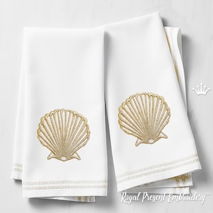 Scallop Seashell Machine Embroidery Design - 4 sizes