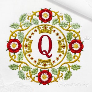 Tudor Rose Frame Machine Embroidery Design - 4 sizes