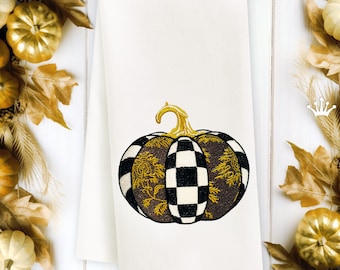 Checkered Pumpkin Baroque Machine Embroidery Design - 3 sizes