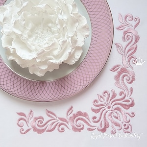 Machine Embroidery Design Elegant corner - 3 sizes