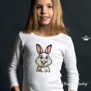 Funny Cartoon Bunny machine embroidery design - 5 sizes