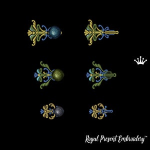 Art Nouveau buttonholes machine embroidery designs - 2 sizes