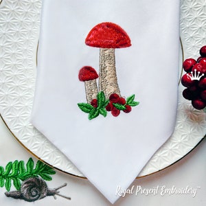 Orange-cap boletus Mushrooms Machine Embroidery Design