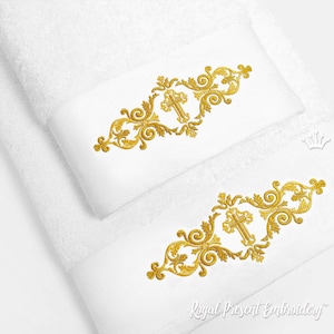 Cross in the border Machine Embroidery Design - 4 sizes