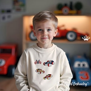 Tiny Racing Cars セット機械刺繍デザイン - 3 サイズ