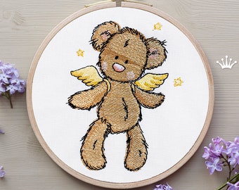 Cute Angel Teddy Bear Machine embroidery design - 4 sizes