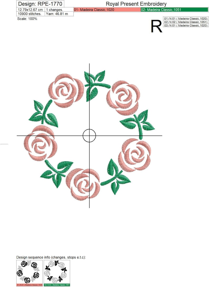 Embroidy Design Roses Roses Machine Embroidery Designs Set - 4 in 1 - Etsy