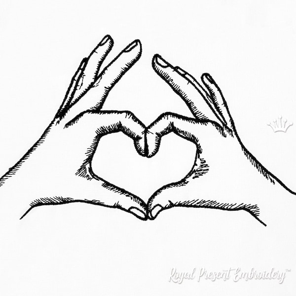 Hands heart Machine Embroidery Design - 3 sizes