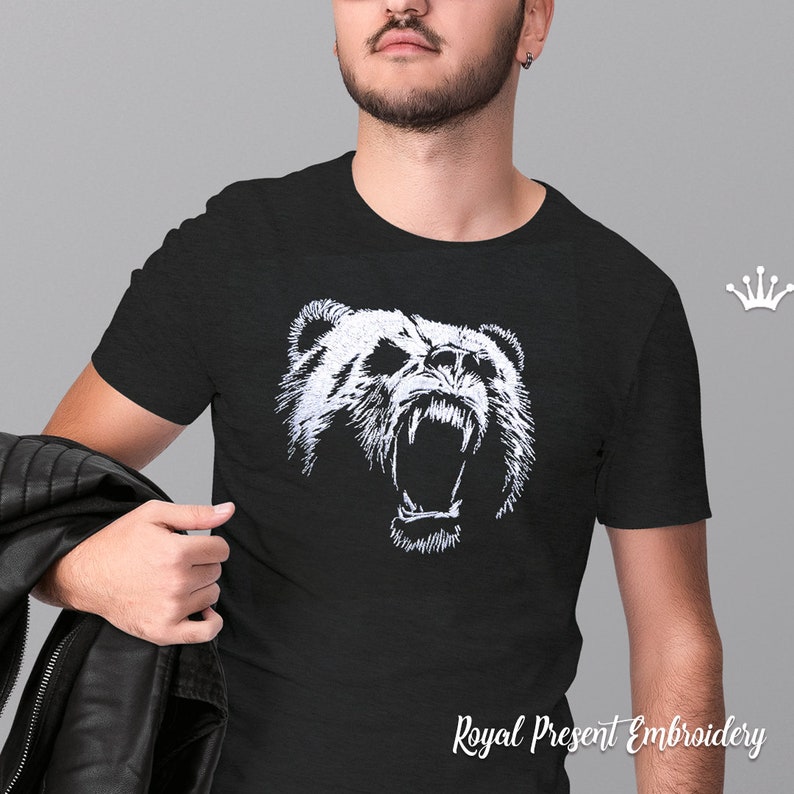 Roaring grizzly bear machine embroidery design 4 sizes  etsy Roaring grizzly bear machine embroidery design 4 sizes  etsy