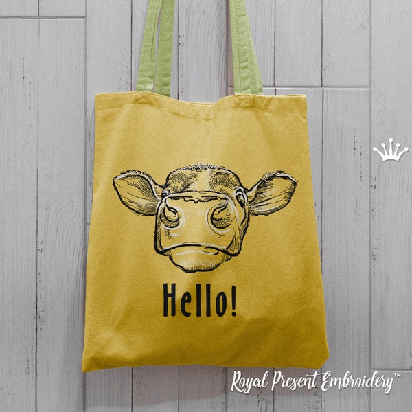 Hello Cow Machine embroidery designs - 7 sizes