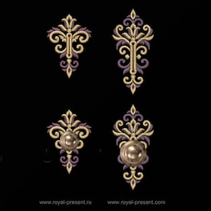 Two Baroque buttonholes Machine Embroidery Designs