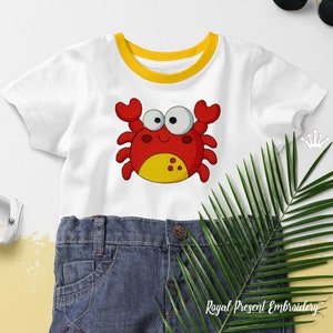 Cartoon Crab Machine Embroidery Design - 2 sizes