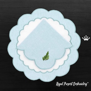 Mega Placemat and napkin ITH machine embroidery designs in 3 sizes